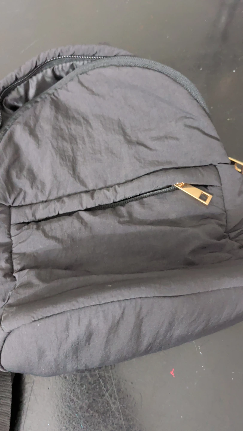 A New Day Black Backpack (small, slim, long strap)