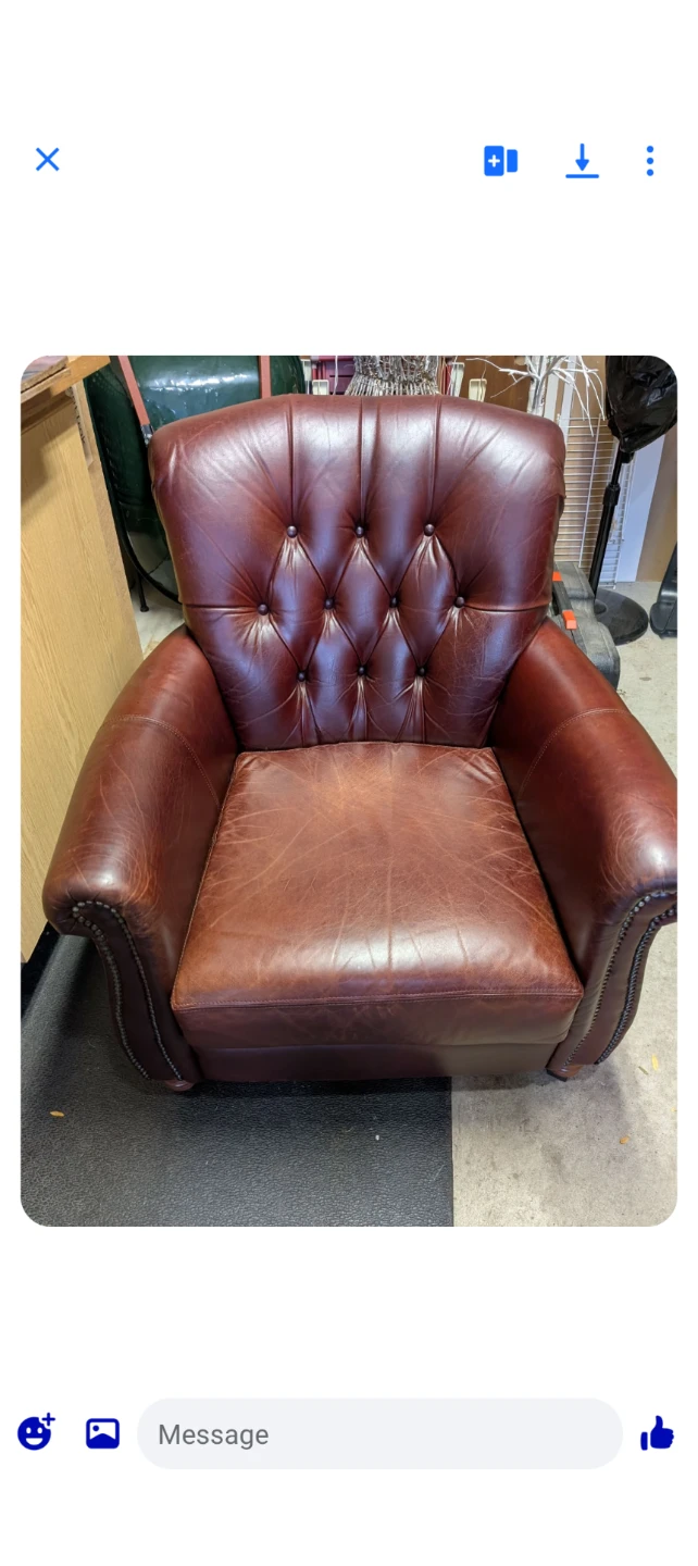 Leather wingback chair