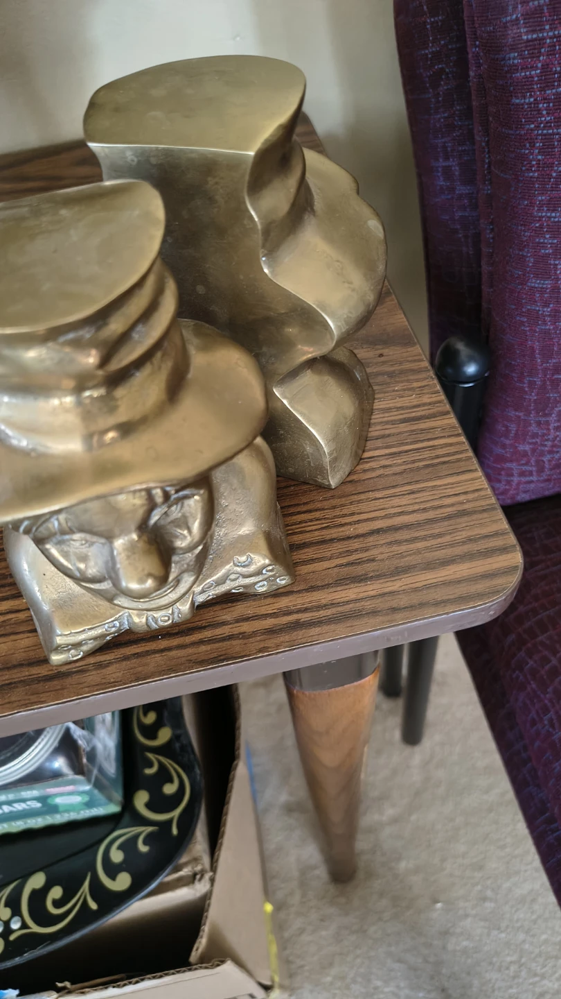 Vintage Brass Clown Bookends