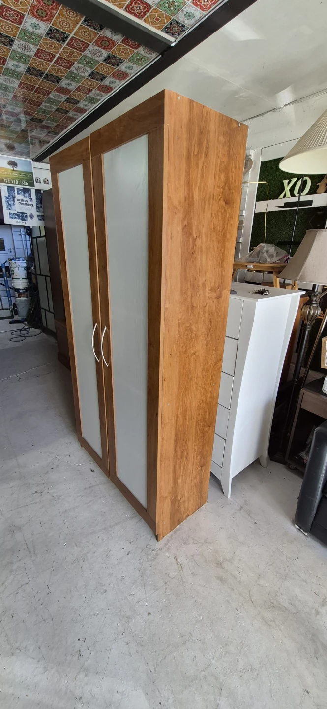 Tall Wooden Storage Cabinet with Glass Doors - photo 5