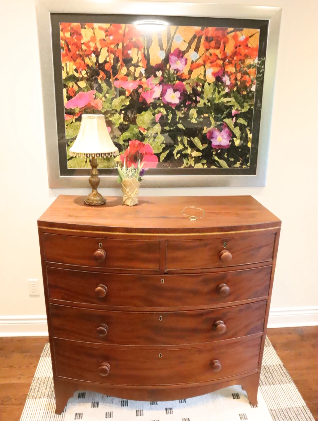 Solid Mahogany Bow Front Dresser c1830