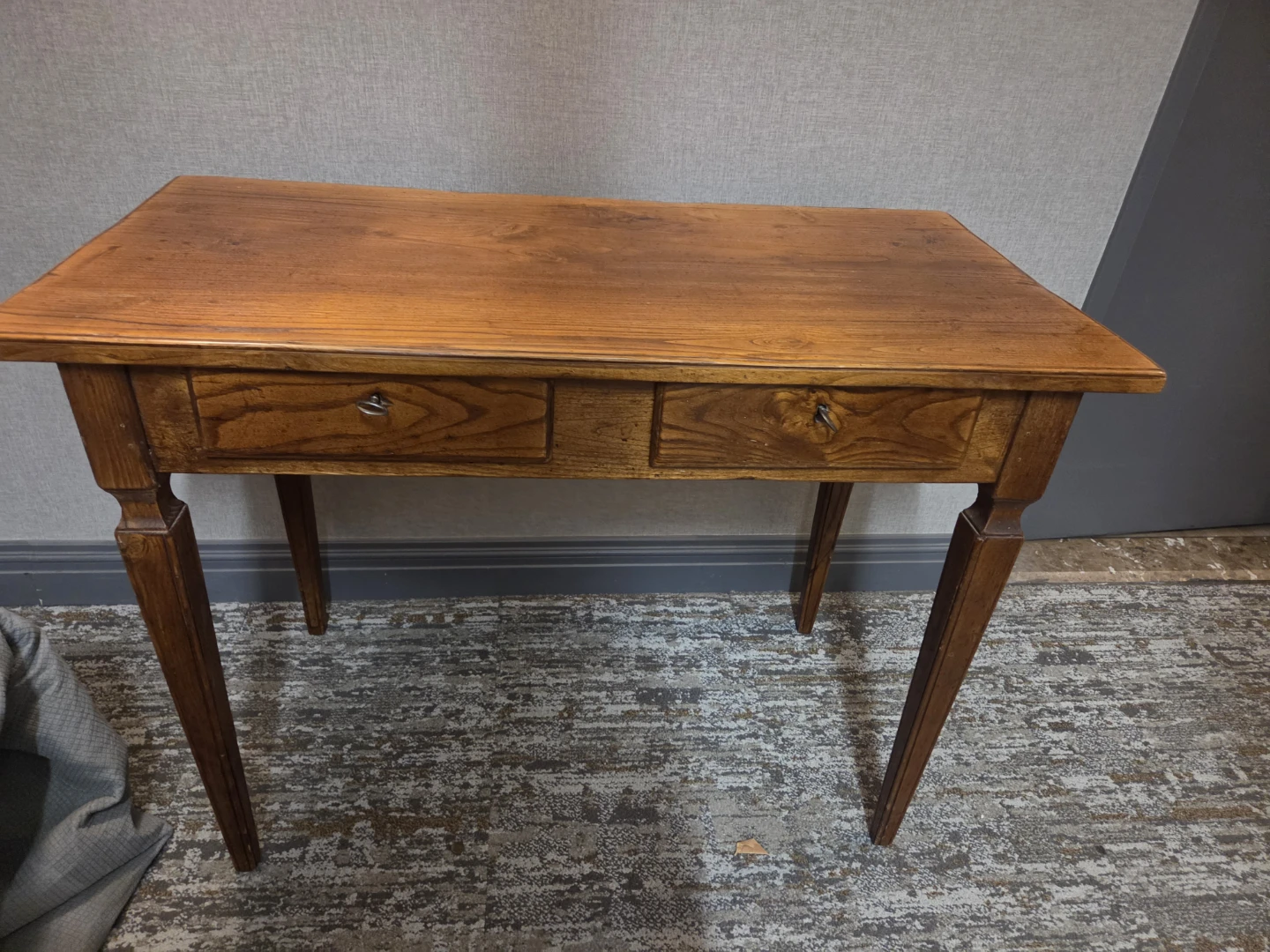 Solid Wood Writing Desk with Two Drawers - photo 2