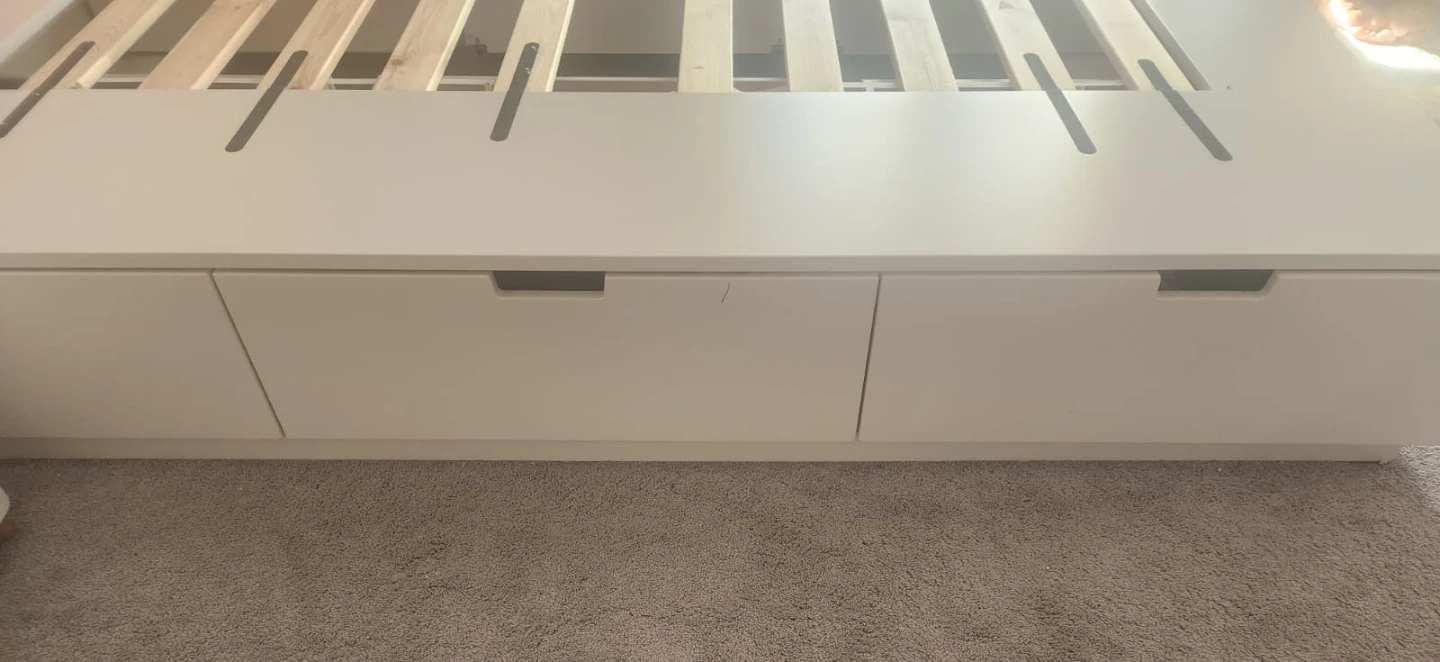 IKEA NORDLI Queen Bed Frame with 6 Storage Drawers – Like New - photo 5