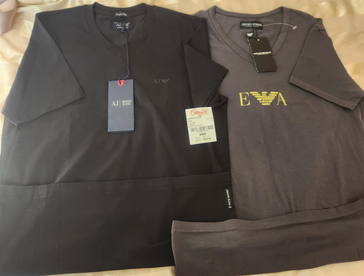 Armani Jeans and Emporio Armani V-Neck T-Shirts