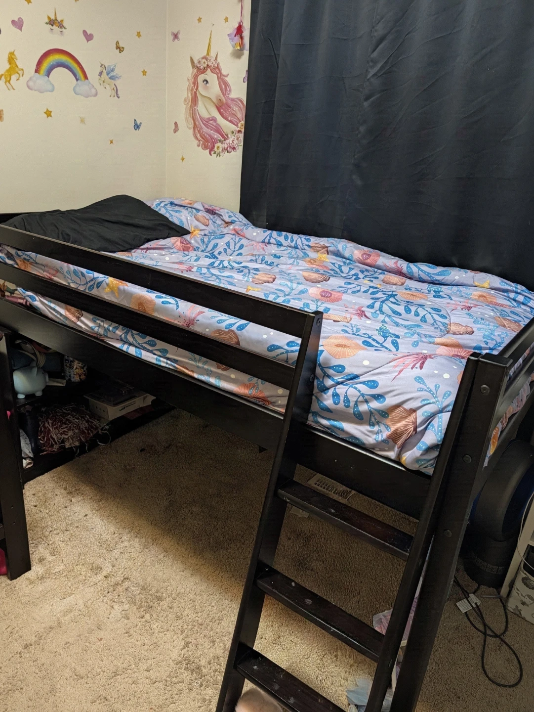Black Twin Loft Bed - photo 2