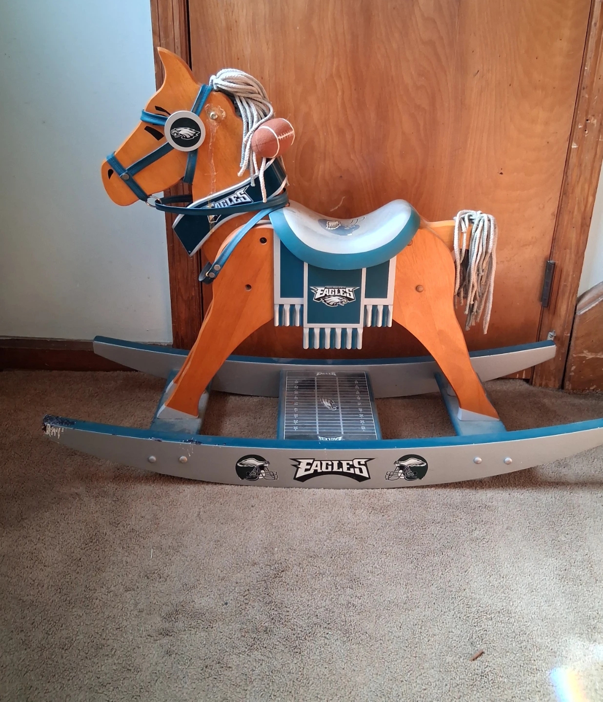 Hand painted eagles rocking horse - photo 3