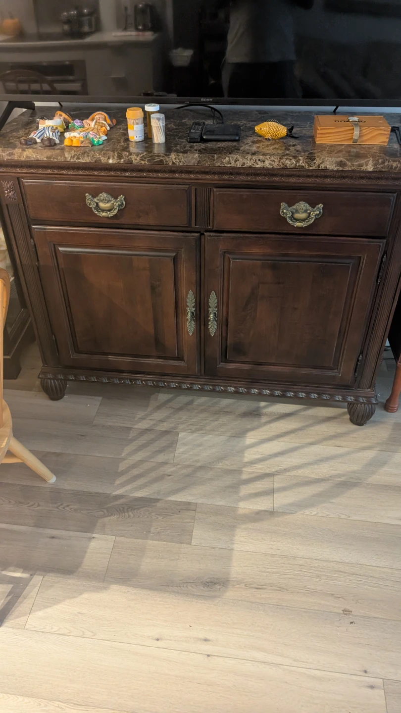 Classic Wooden Sideboard with Marble Top - photo 5