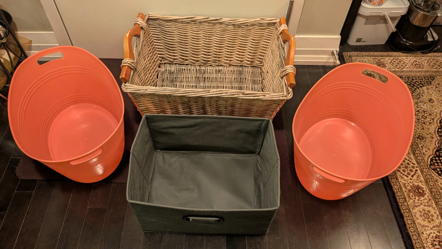 Set of four storage baskets and bins - photo 2