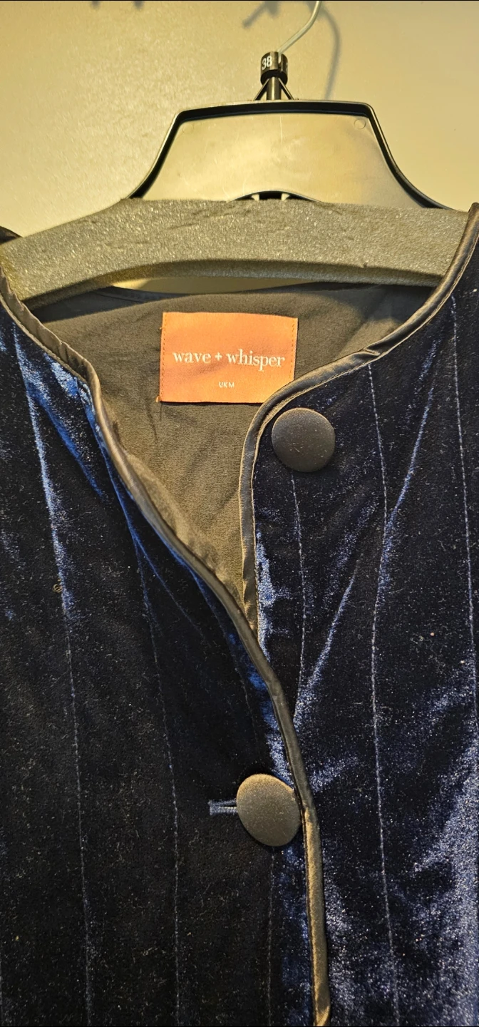 Wave + Whisper Navy Blue Velvet Jacket - photo 2