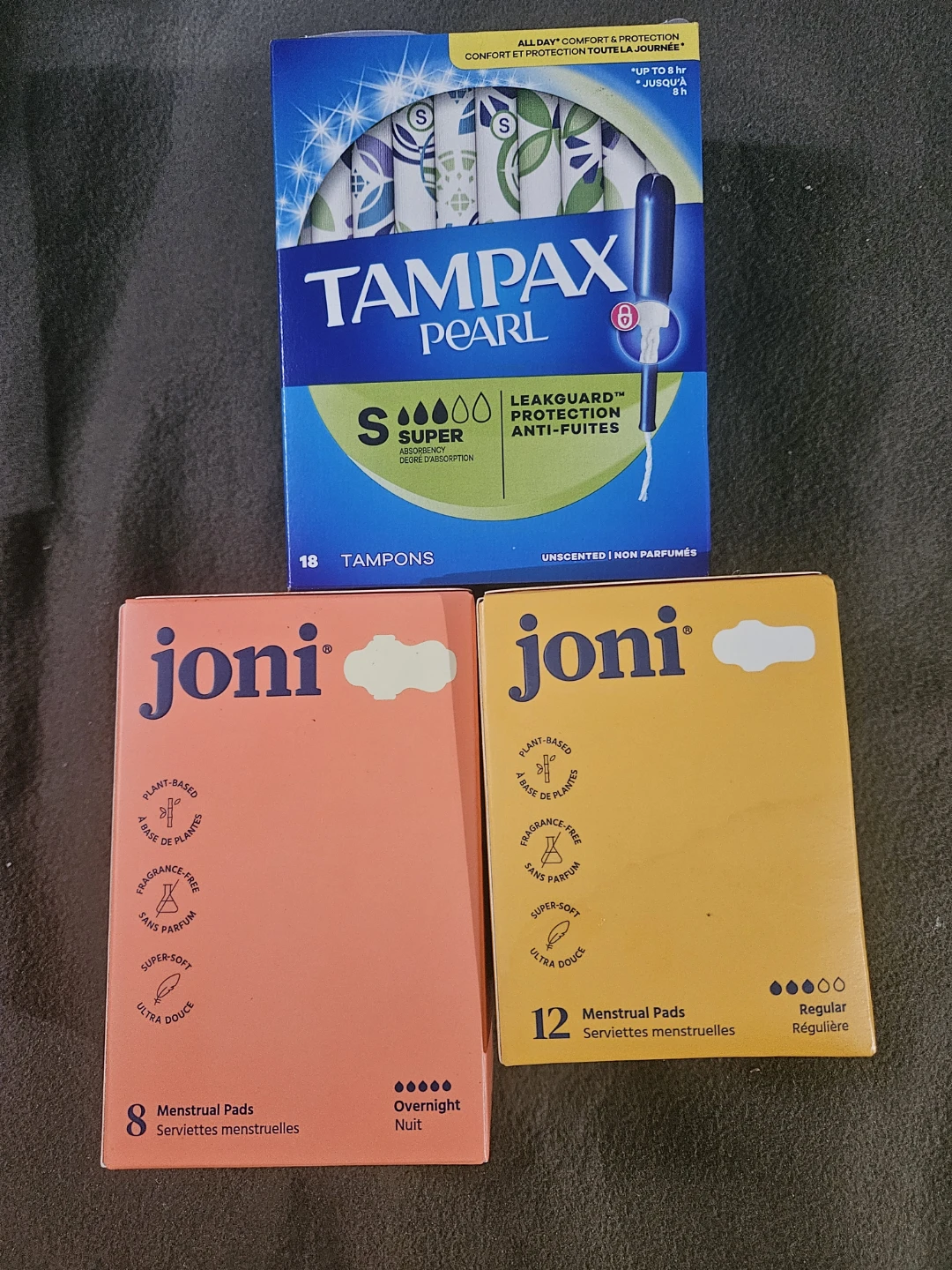 Tampax and joni Menstrual Products Bundle