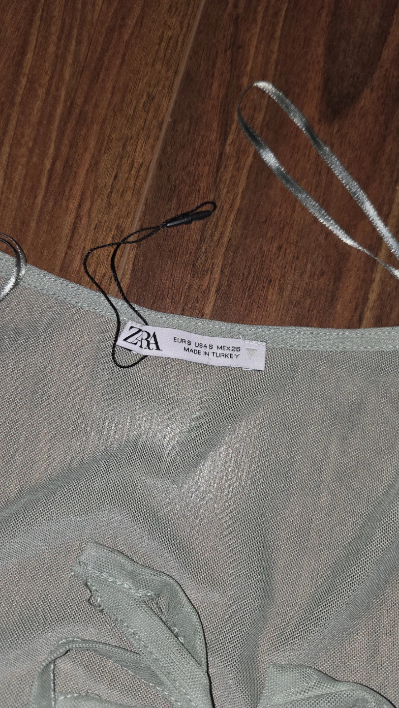 Zara Mesh Tie-Front Crop Top - photo 4
