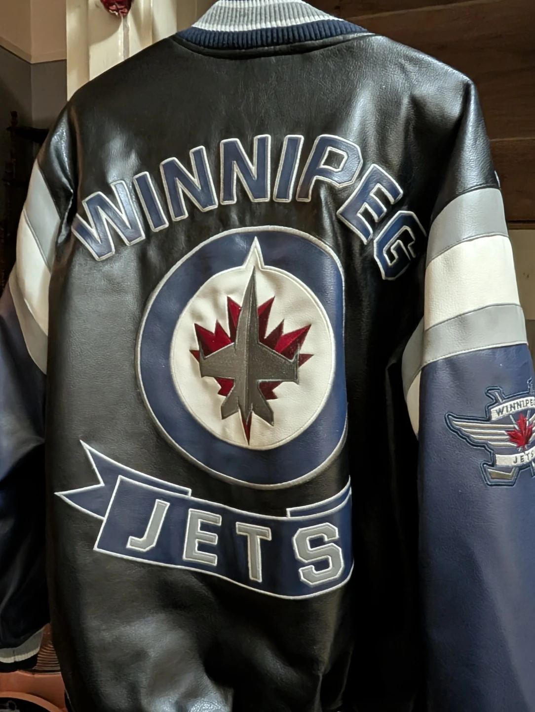 Winnipeg Jets Leather Varsity Jacket