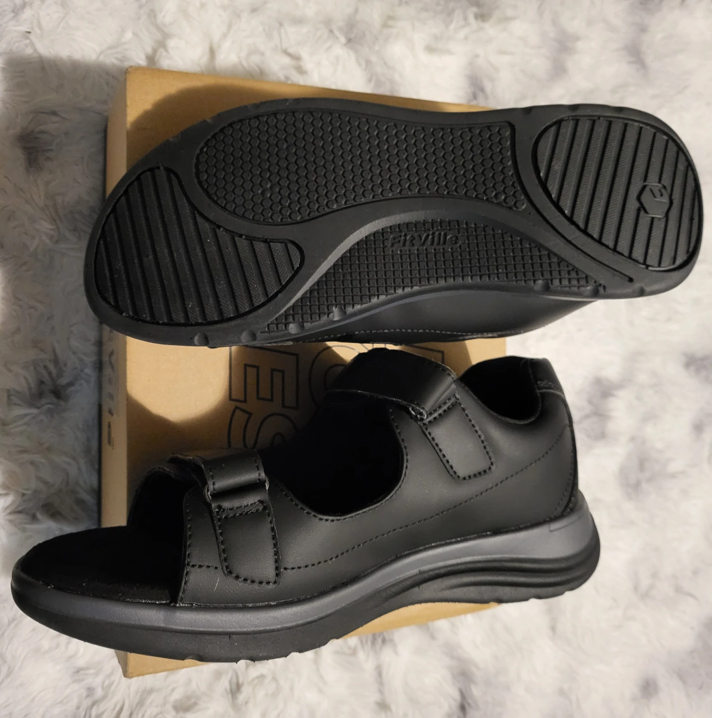 New FitVille Black Sandals Woman's 9.5 Wide - photo 3