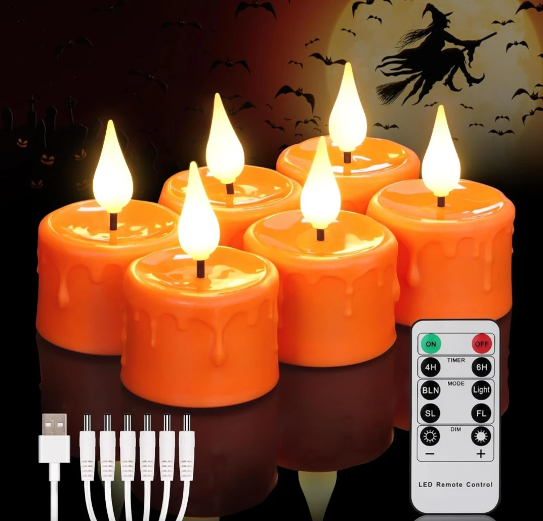 Set of Orange LED Flameless Candles - photo 2