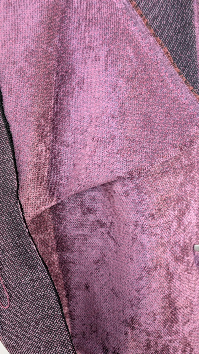 Textured Fabric Piece in Plum and Black - photo 5