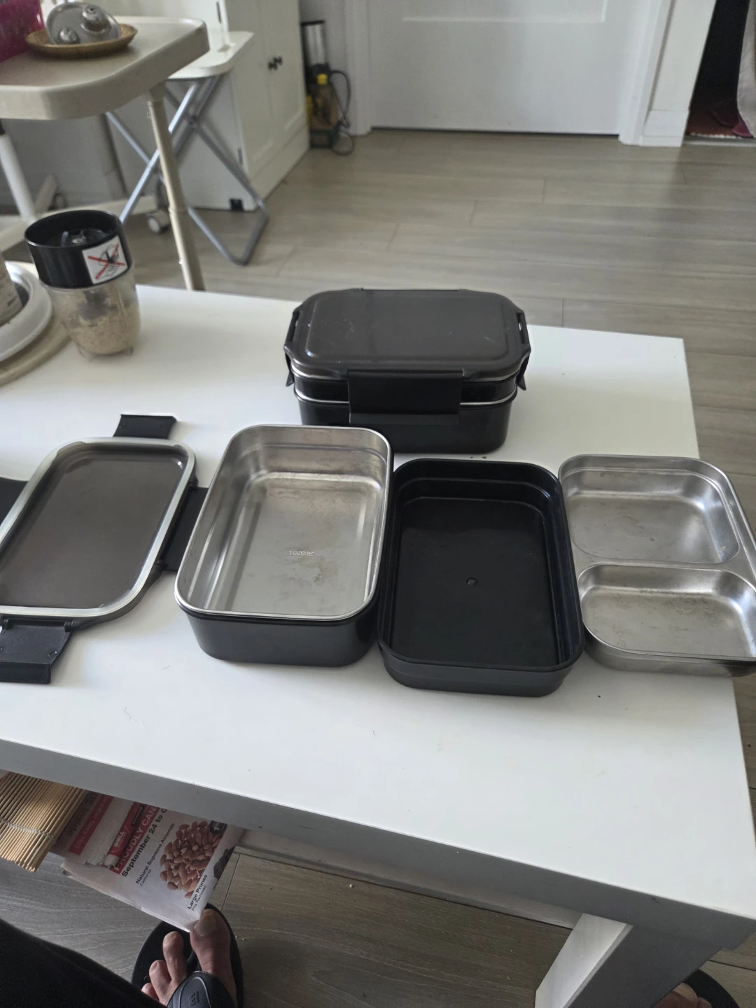 Two Stainless Steel Bento Lunch Boxes - photo 2