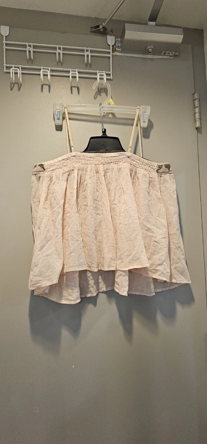 Light pink off-the-shoulder beaded top - photo 3