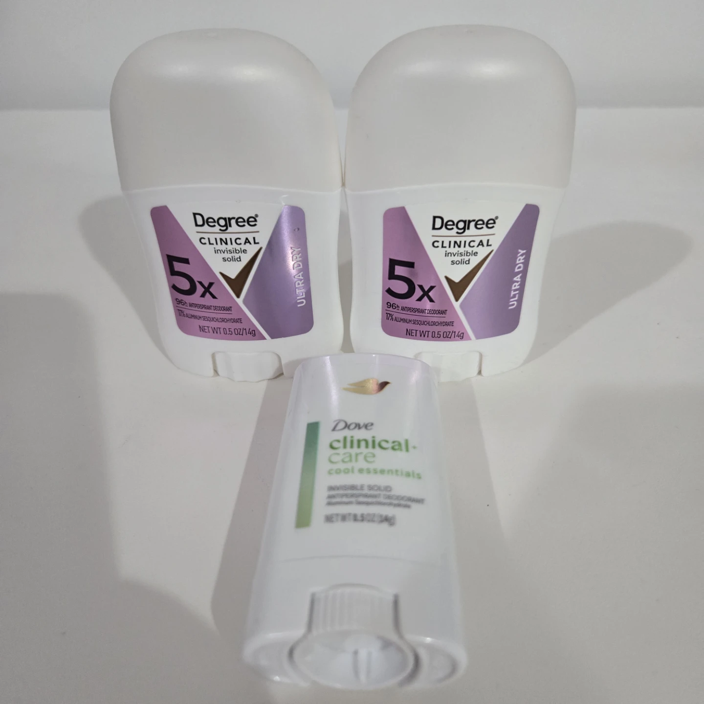 Degree and Dove Clinical Antiperspirant Deodorant Lot