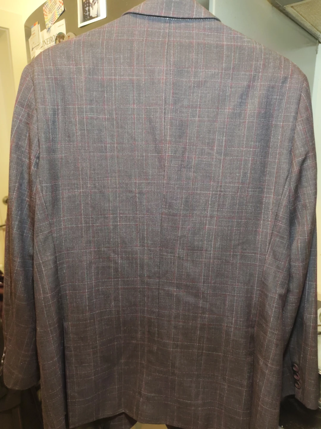 Mens Plaid Blazer Grey and Red - photo 2