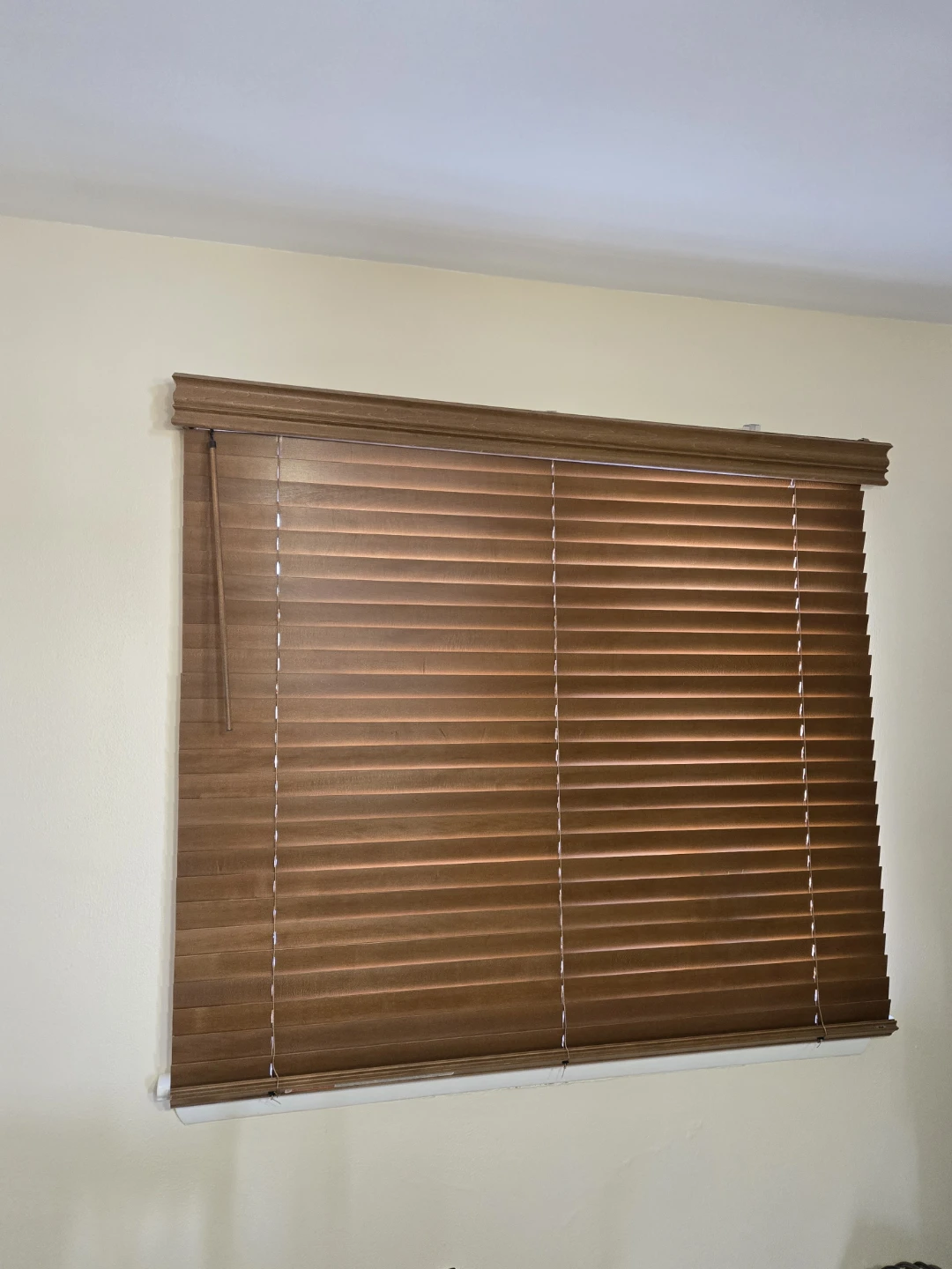 Brown Faux Wood Horizontal Blinds