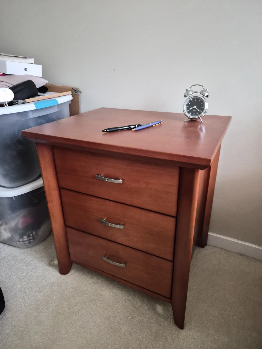 Three-Drawer Wooden Nightstand - photo 2