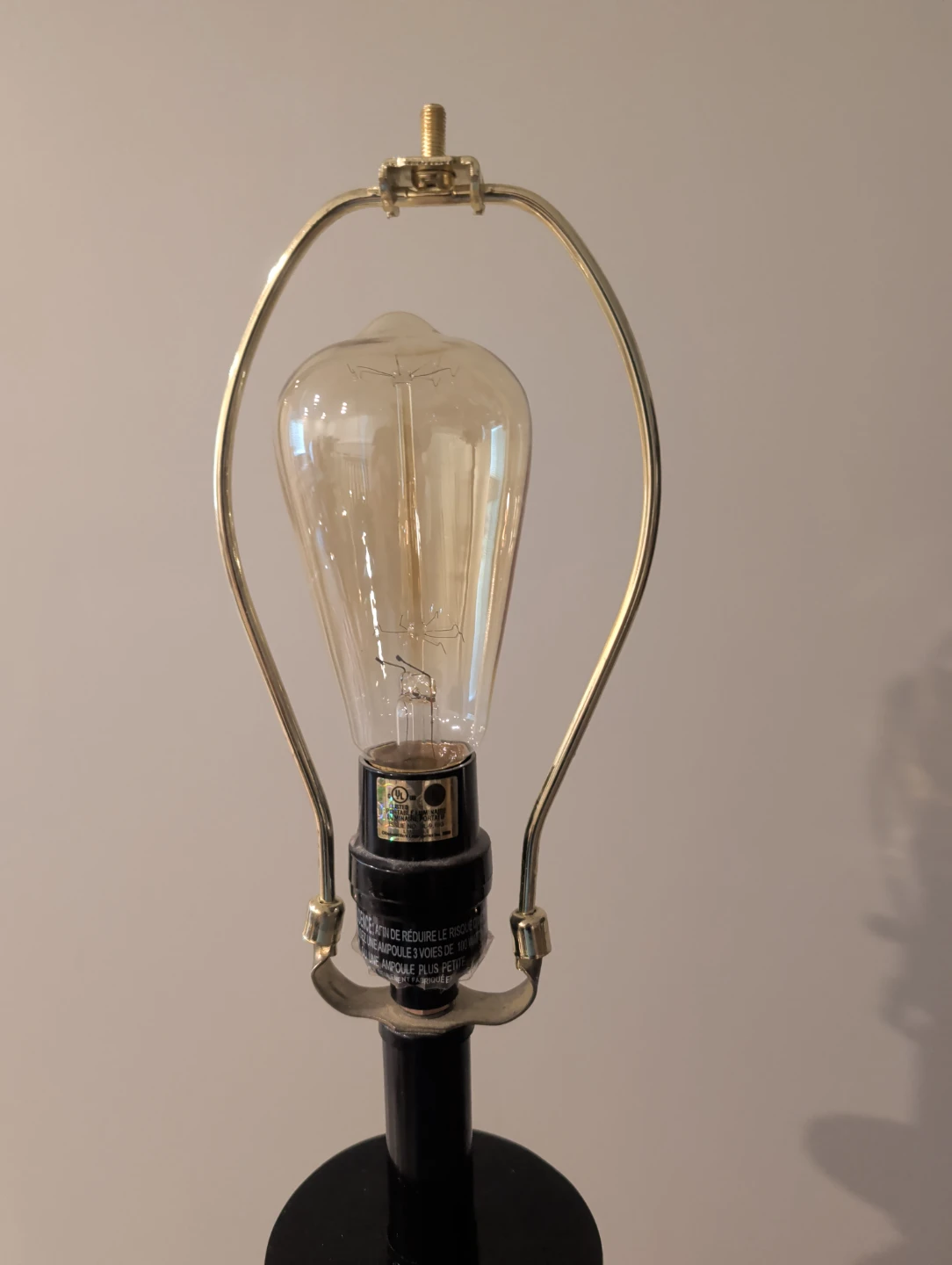 Set of 2 Elegant Black 3-Way Table Lamps + New Edison Bulbs - photo 3