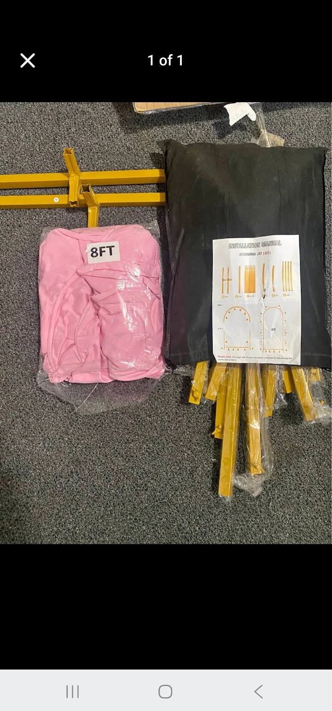 8ft  Arch Backdrop Stand with Pink cover