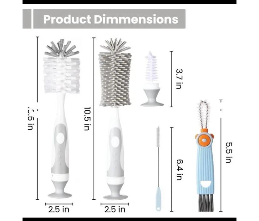 Baby Bottle Cleaning Brush Set - photo 2