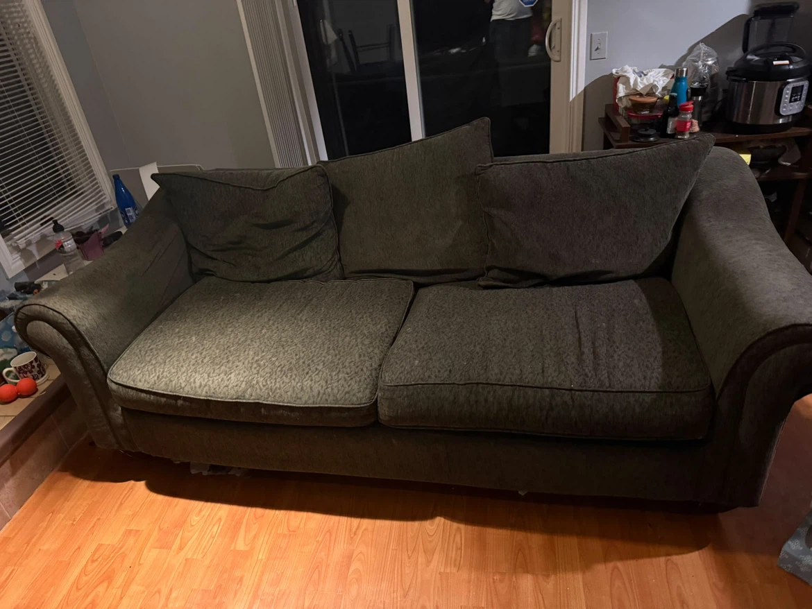 Dark grey fabric sofa