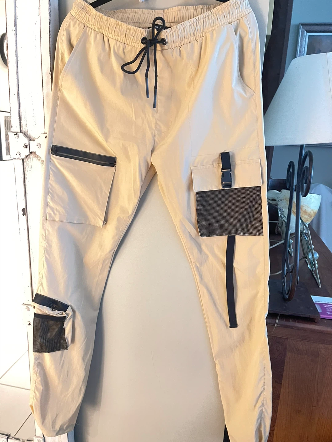 Beige Cargo Joggers said XL but comes smaller like large