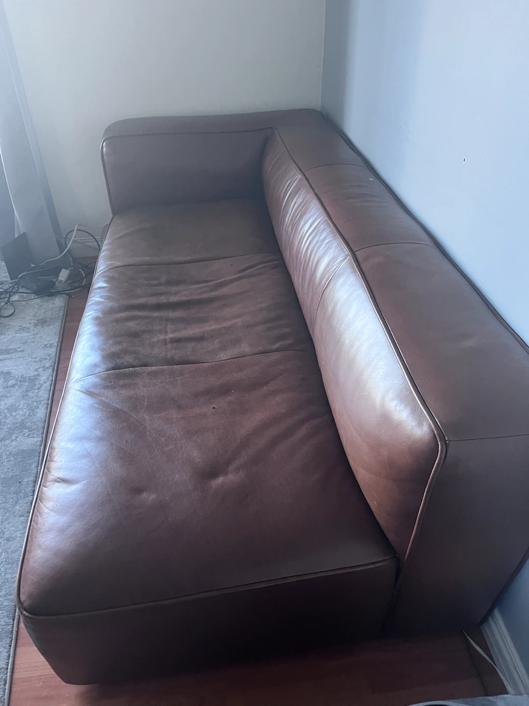 Brown Leather Sofa - photo 3