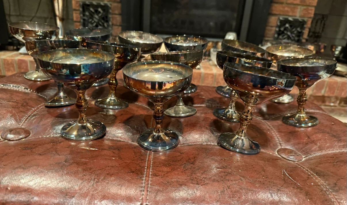 Set of 12 Vintage Silver-Plated Champagne Coupes