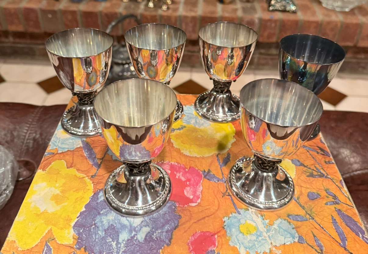 Set of 6 Silver-Plated Goblets