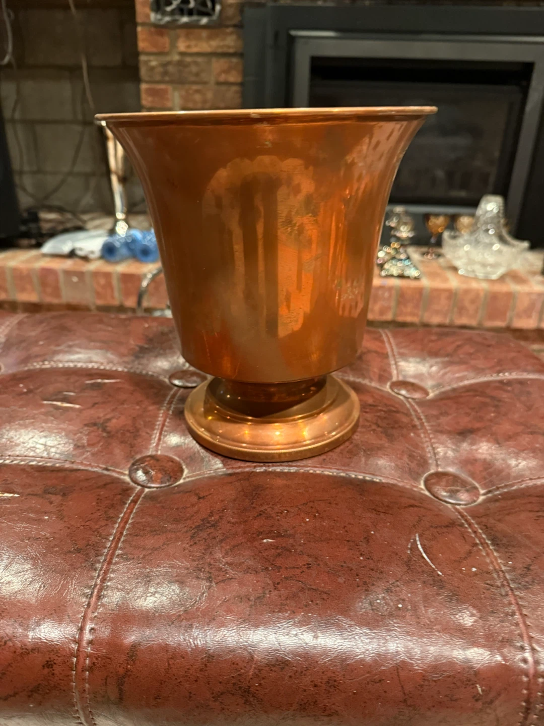 Vintage Copper Footed Vase