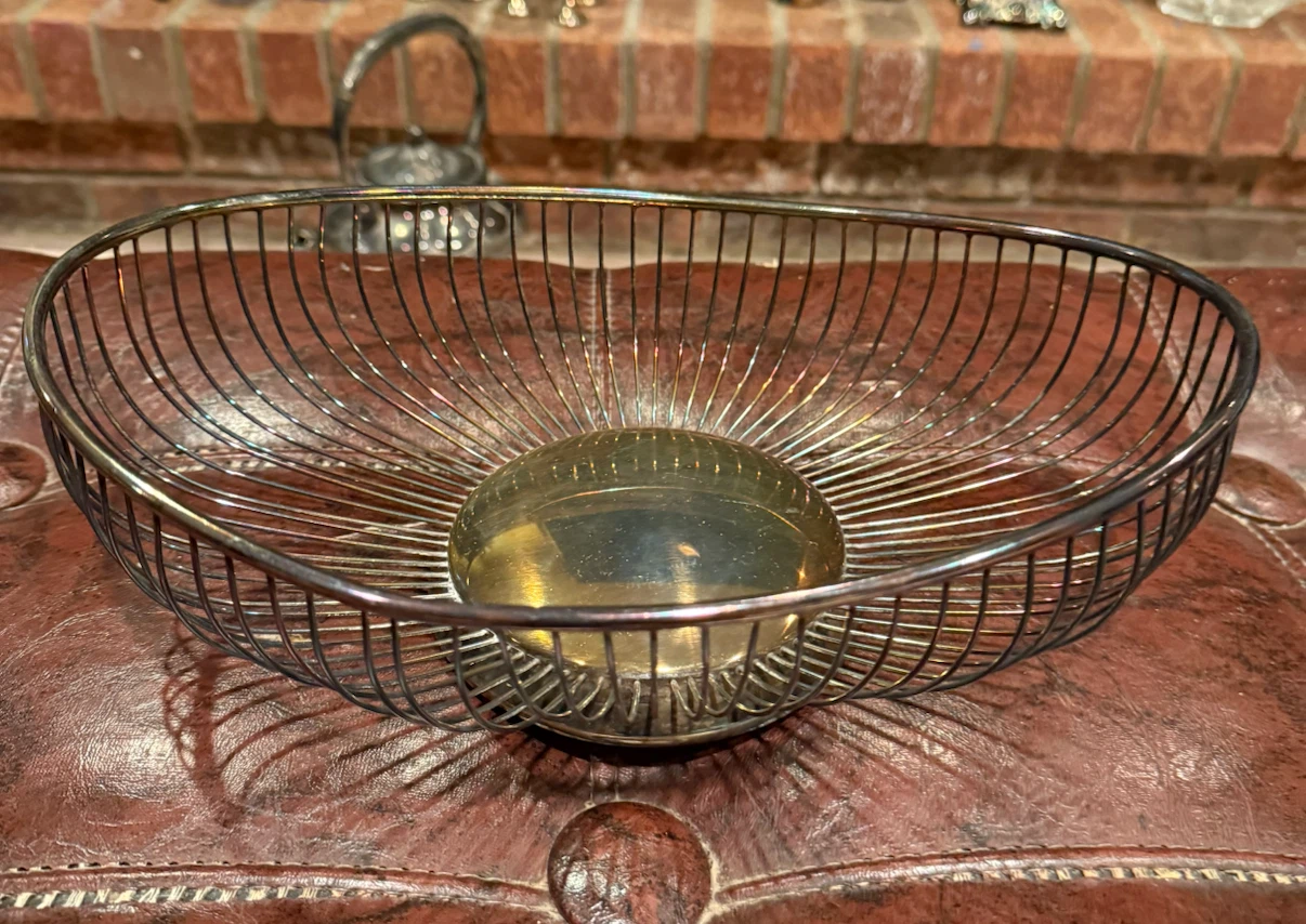 Wm. A. Rogers E.P. Brass Wire Basket