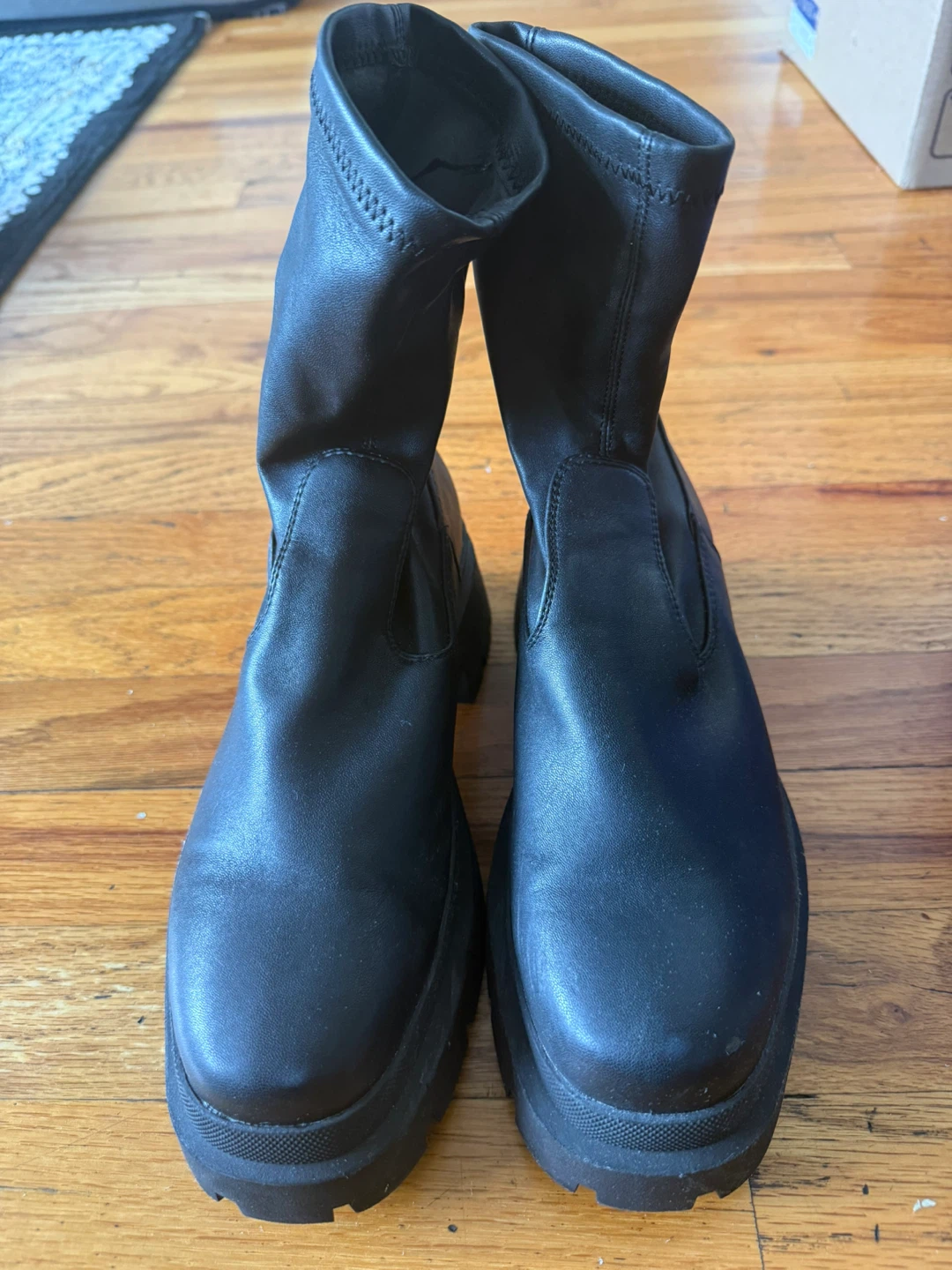 Black Platform Ankle Boots Size 6