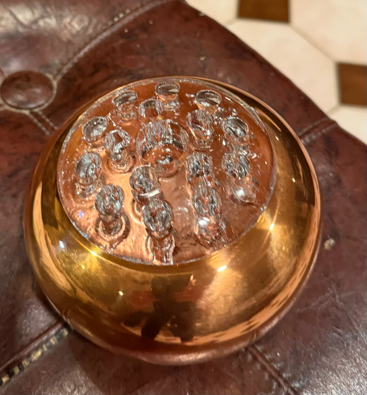 Copper Flower Frog Vase
