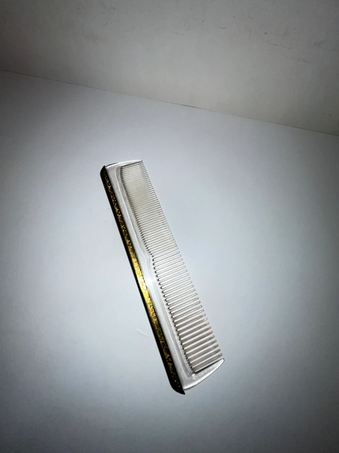 Vintage Clear and Gold Hair Comb