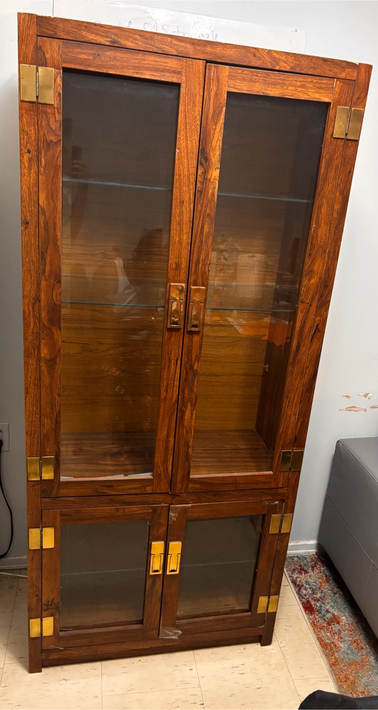 Wooden Display Cabinet with Glass Doors - photo 2