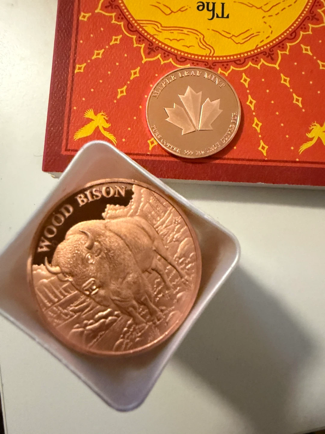 Maple Leaf Mint Wood Bison Copper .999 Rounds Tube