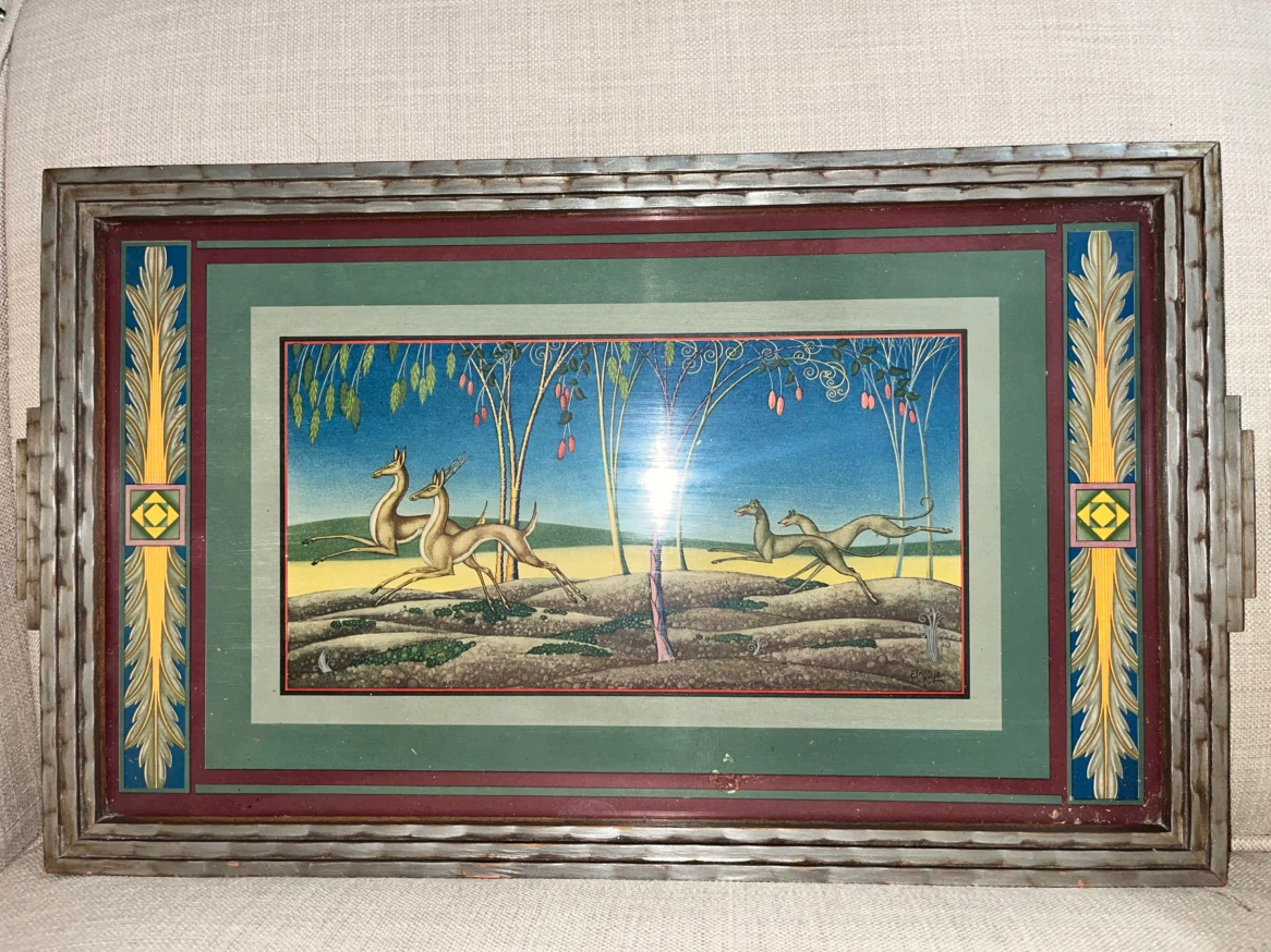 Vintage Elmer Kreps Decorative Serving Tray