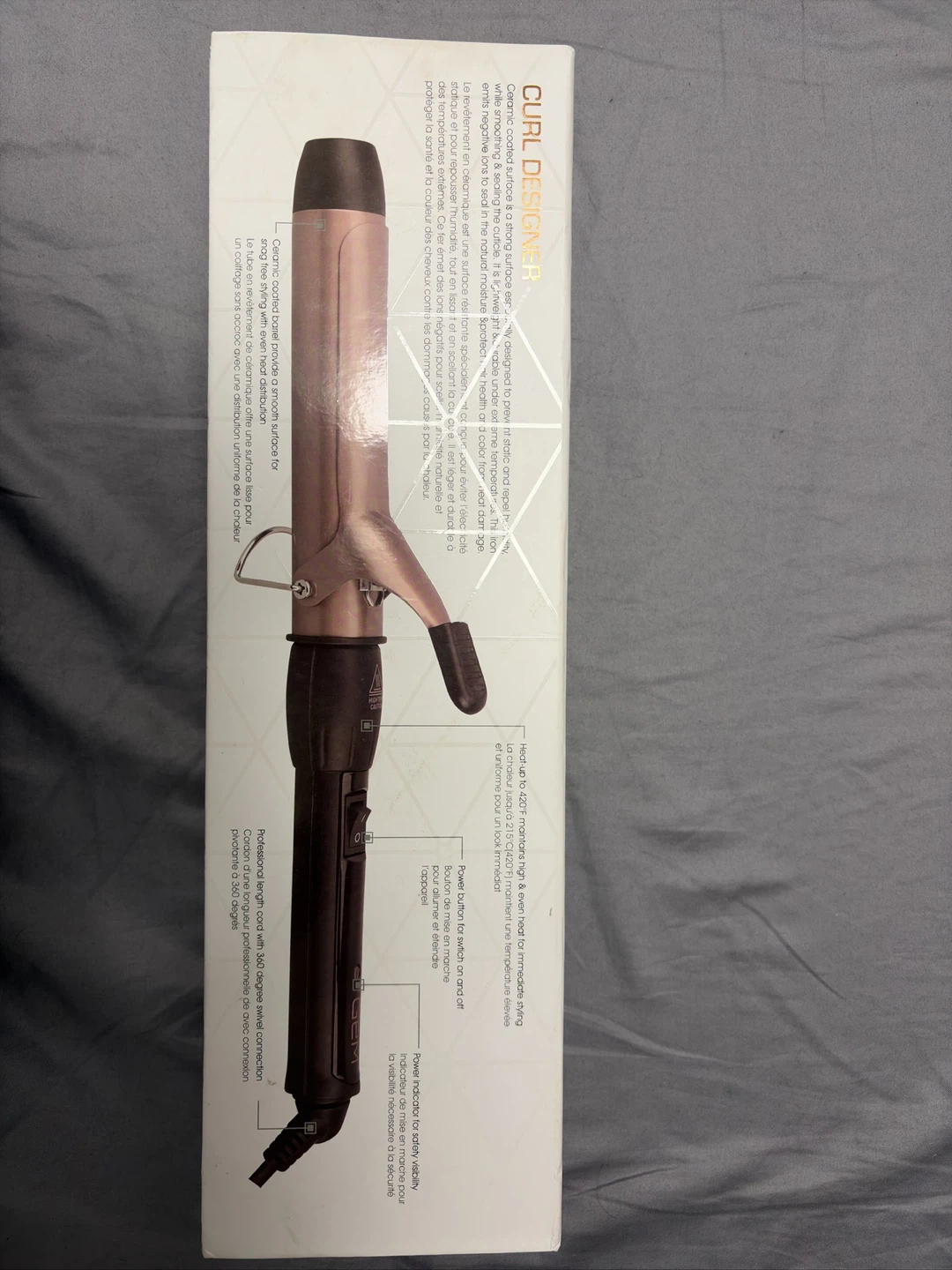 GEM 1 1/4" Ceramic Curling Iron - photo 3