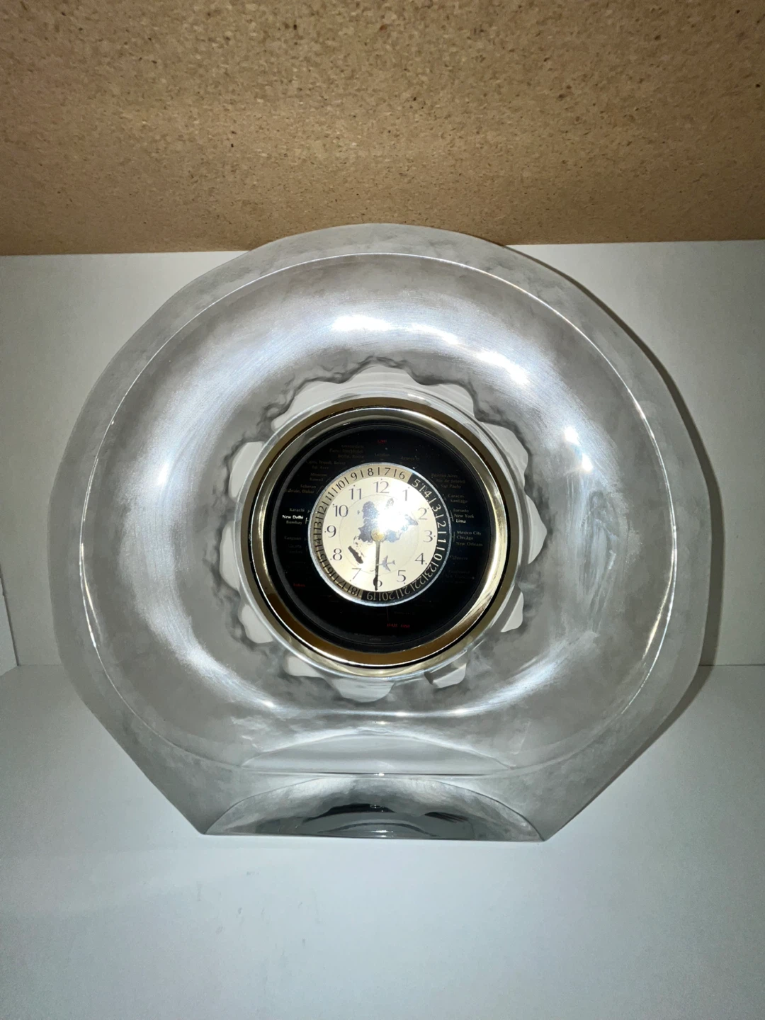 Hoya heavy glass crystal World Time Clock