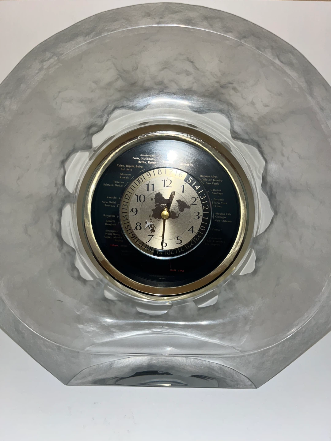 Hoya heavy glass crystal World Time Clock - photo 2