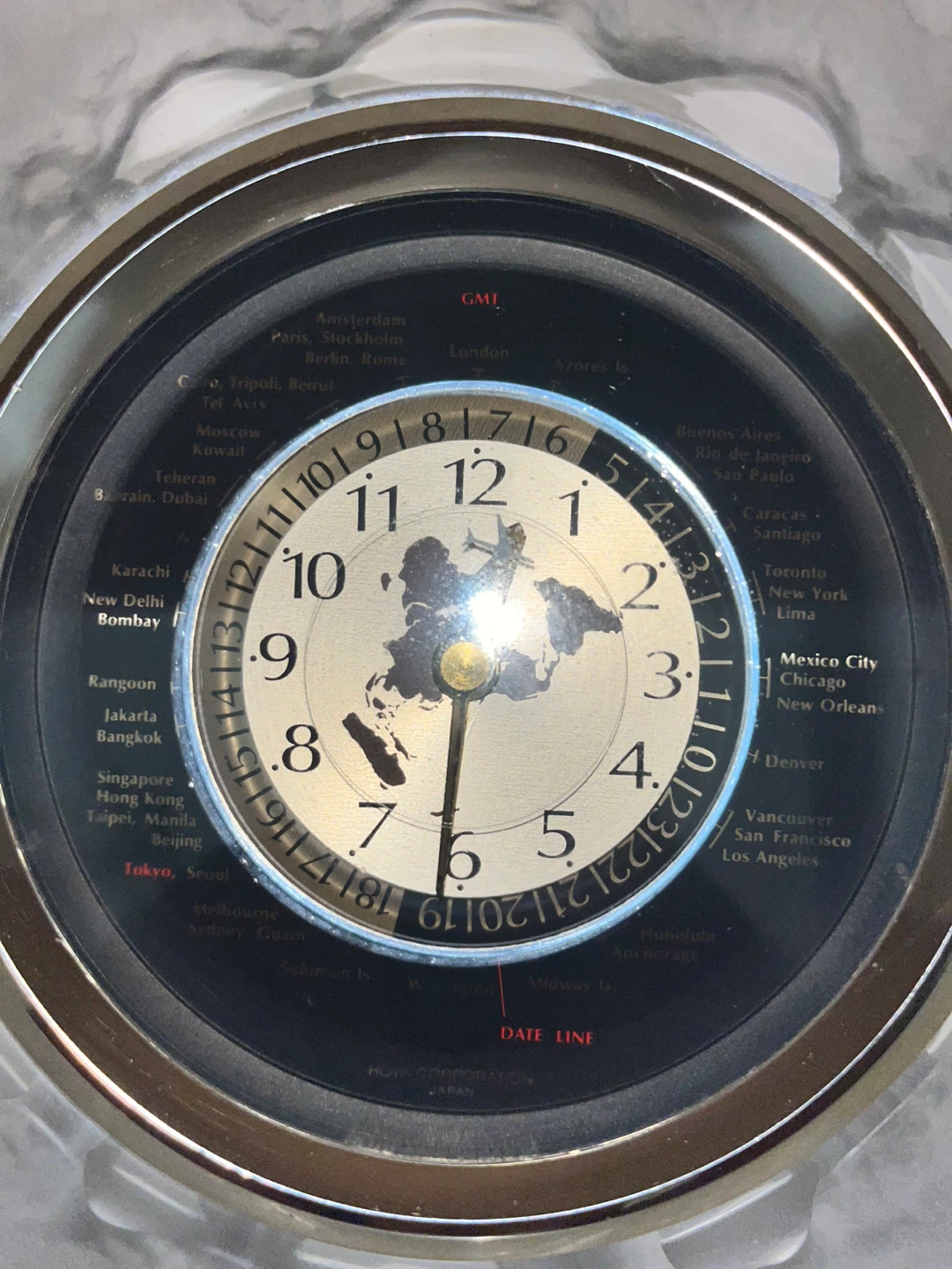 Hoya heavy glass crystal World Time Clock - photo 4
