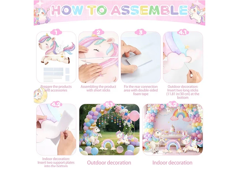 Unicorn Birthday Party Decoration Set - photo 5