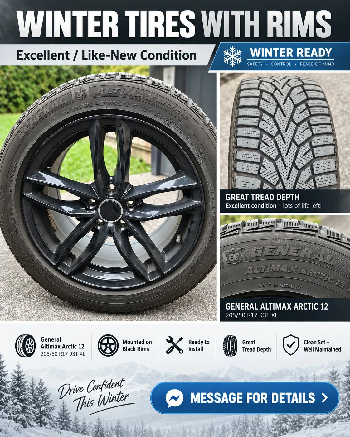 General Altimax Arctic 12 Winter Tires with Rims - photo 3