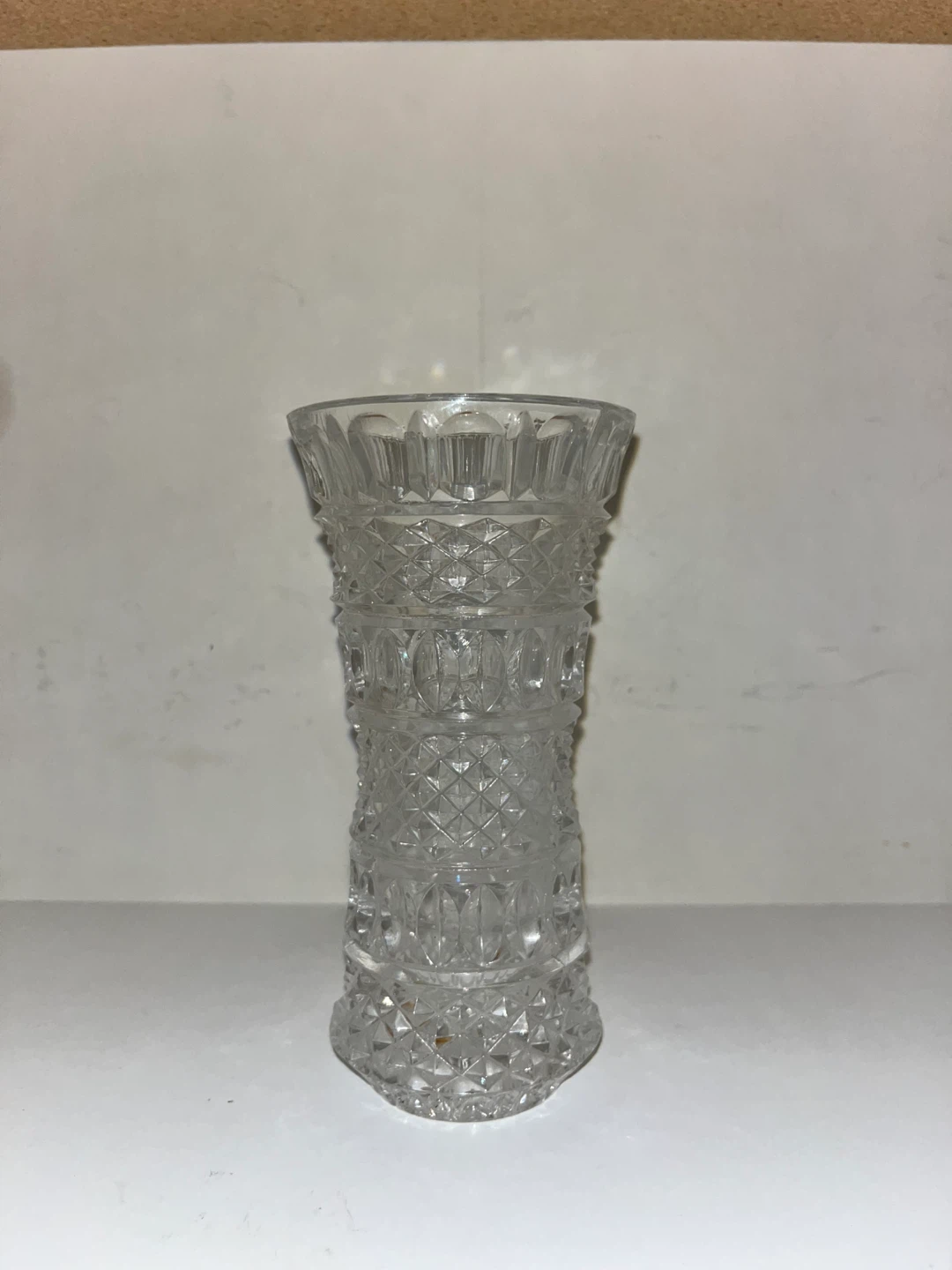 Vintage Clear Cut Glass Vase