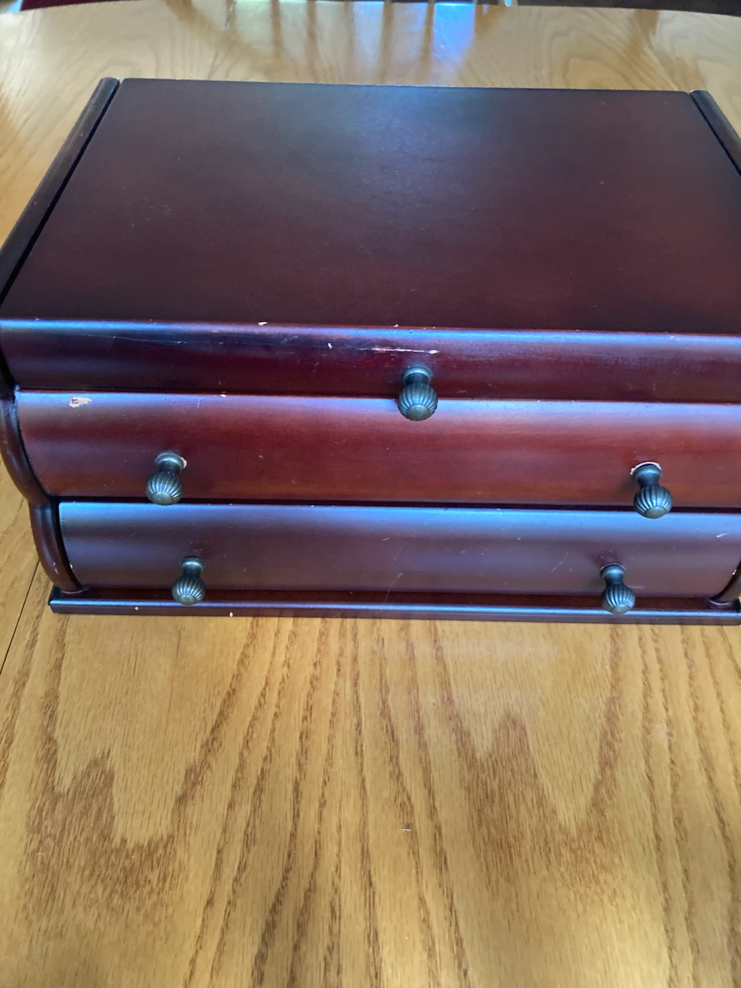 Wooden Jewelry Box with Mirror and Drawers - photo 2