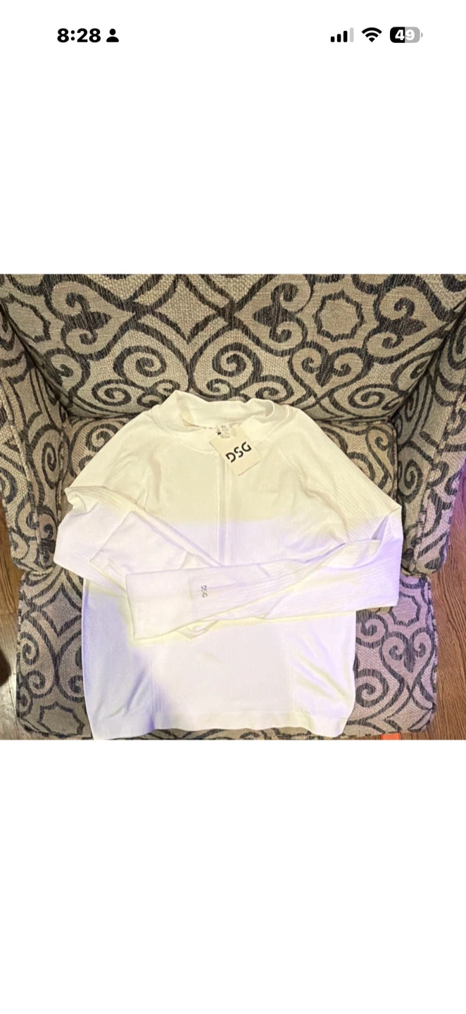 DSG White Long Sleeve Mock Neck Shirt